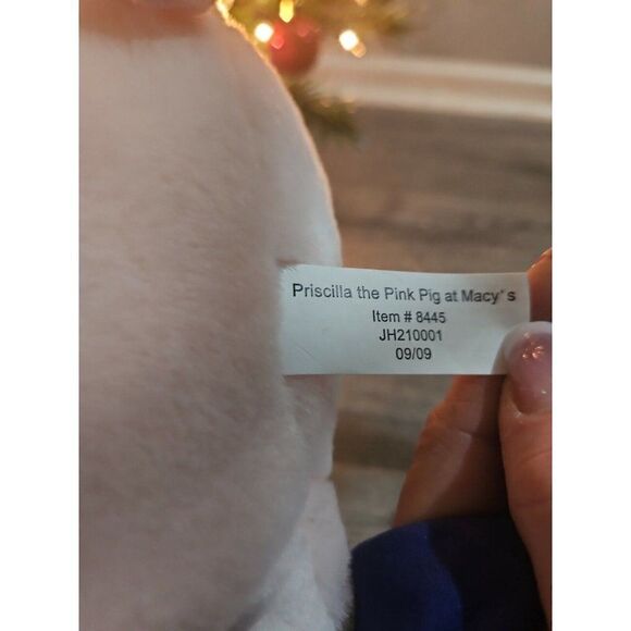 Vtg PRISCILLA THE PIG PINK PIG At MACY'S 2012 Plush STUFFED ANIMAL 12” 012768 - Picture 6 of 6